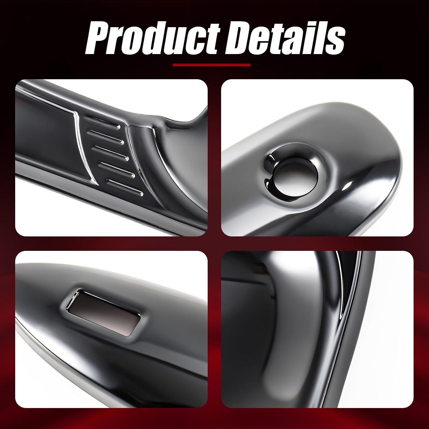 Exterior Door Handle Bowl Covers Compatible with Toyota Camry LE SE XLE XSE 2018-2026 ABS Glossy Black