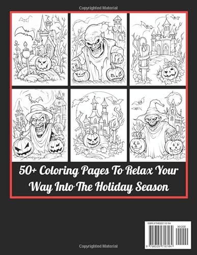 100 Page Halloween Coloring Book for Adults: 100 Page Easy Autumn Halloween Coloring Book for Adults