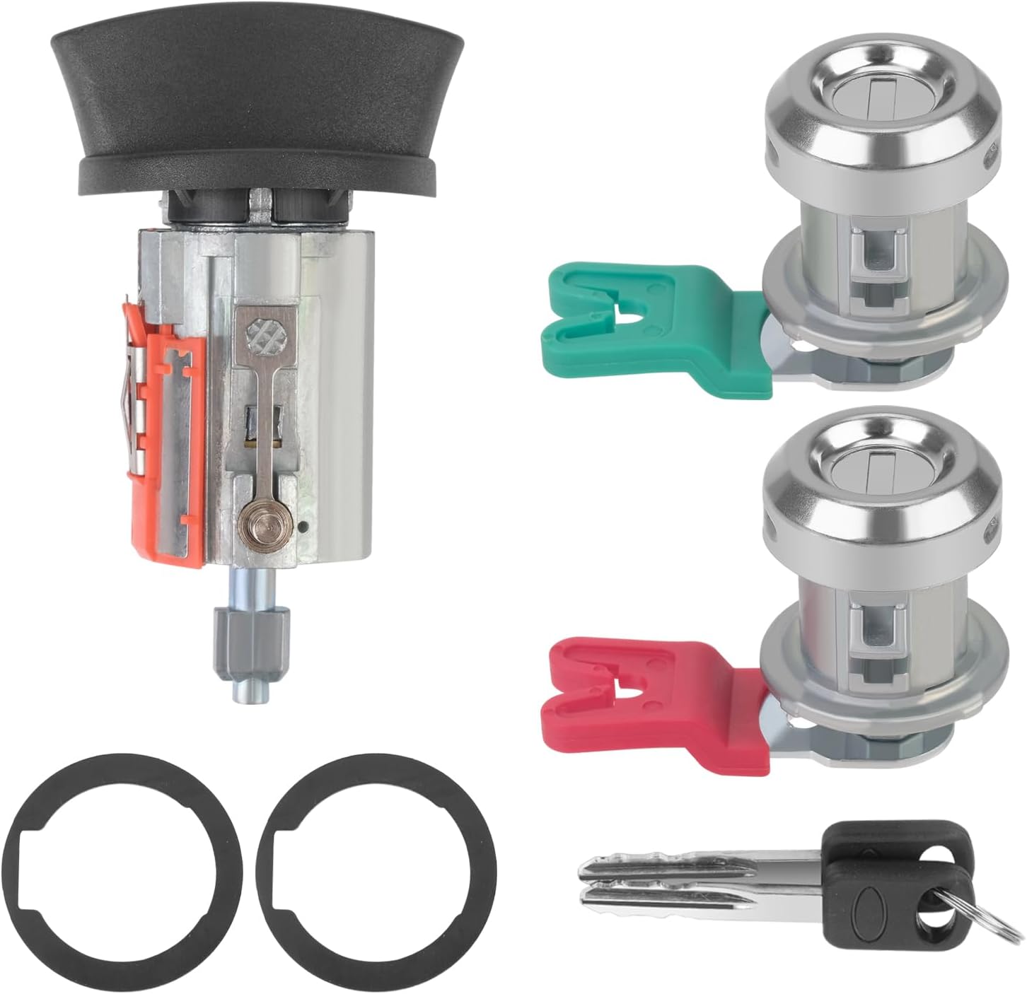 lgnition Switch Lock Cylinder Door Lock Cylinder Compatible with Ford F150 1997-2003 F250 F350 1997-2007 Excursion 2000-2005 Replace OE# LC6177 + DL5885 X2 + 597638