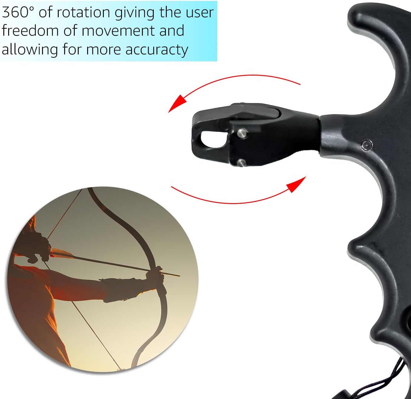 Trademark Innovations Archery Release Trigger, Bow Release for Compound Bow, Thumb Release, Bow Accessories