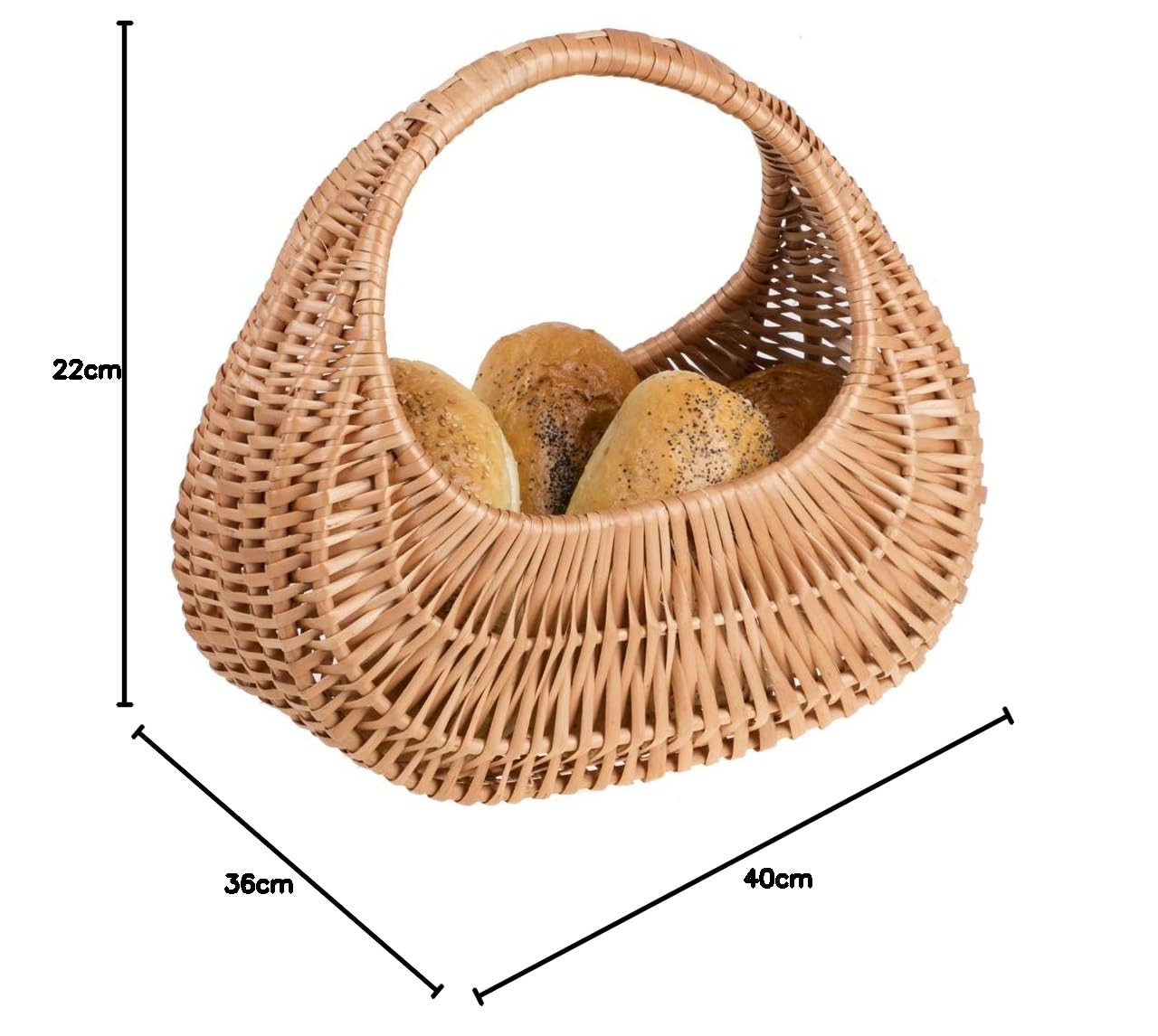 e-wicker24 Panier, gondole, sac en osier naturel (30 x 18 x 28)
