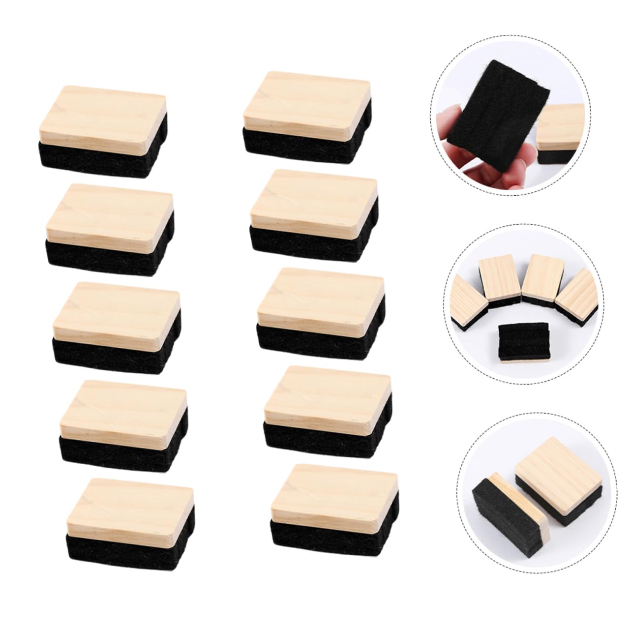jojofuny 5 Sätze Radiergummi Kreidestaubtuch Planke Kreidebretter Multipack Mini-tafellöscher Staubfreie Tafelradierer Lehrerbedarf Für Den Unterricht Hölzern 10 Stück * 5