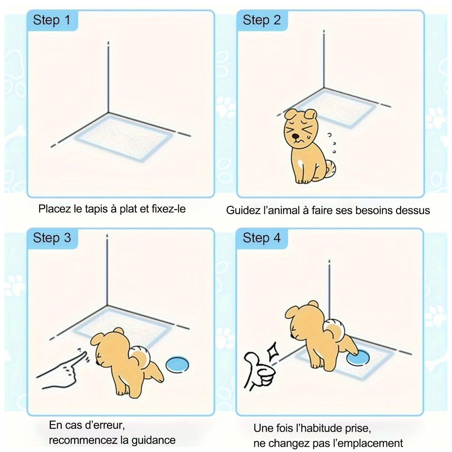 Tappetino per cuccioli, protezioni per escrementi canini, anti-perdite, apprendimento della pulizia, educatore cane animali superficie ad asciugatura rapida per cani e cuccioli (120 pezzi, 60