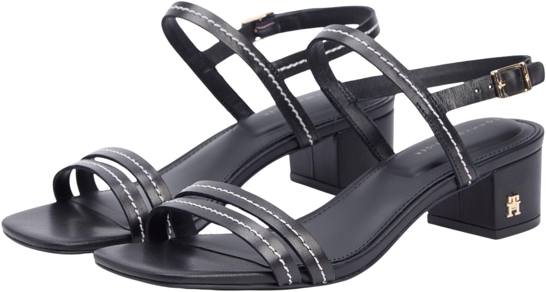 Tommy Hilfiger Low Heel Sandal Stitching Fw0fw09345, Tacco Donna
