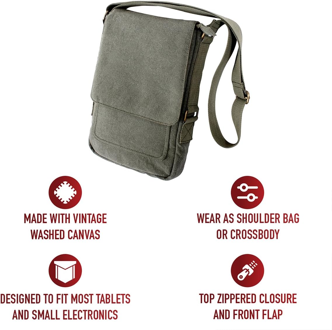 Rothco Vintage Canvas Tech Bag - Rugged Solution for Tablet & Tech Gear Organization and Transport