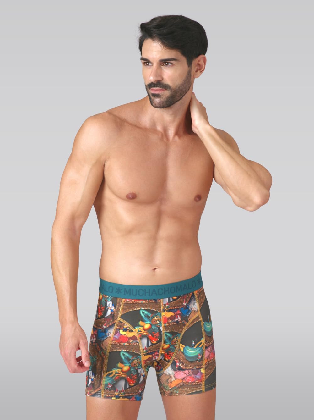 Muchachomalo Uomo Boxer 3-Pack, Fantasia, Cotone, Fascia Elastica
