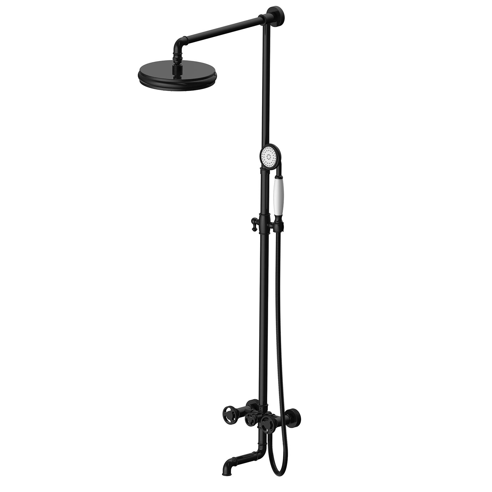 Système de douche avec double poignée et pommeau 230mm