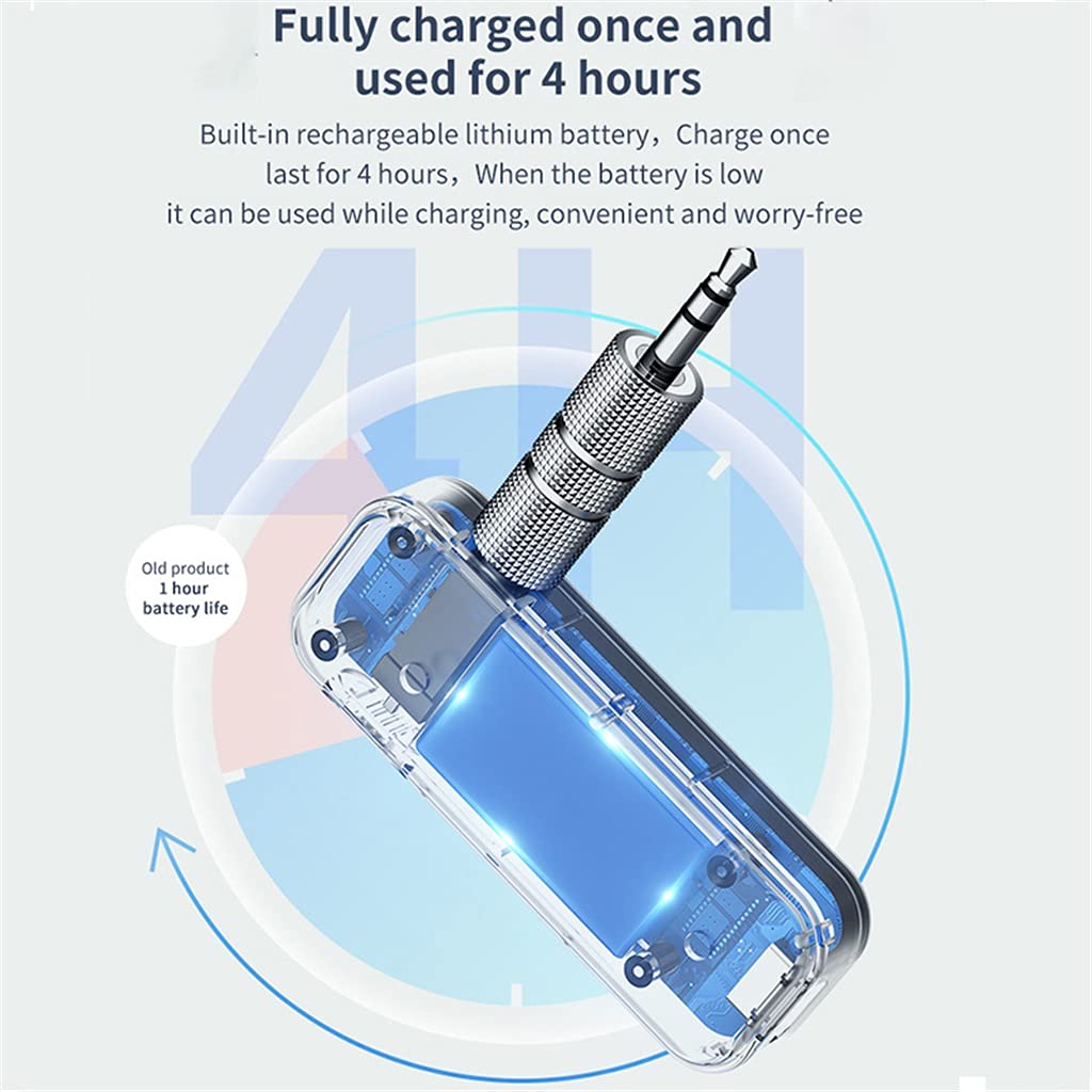 Récepteur 5.0 Adaptateur Jack 2 en 1 Adaptateur Audio AUX 3,5 mm pour Casque Audio de Voiture Musique Aux Mains Libres