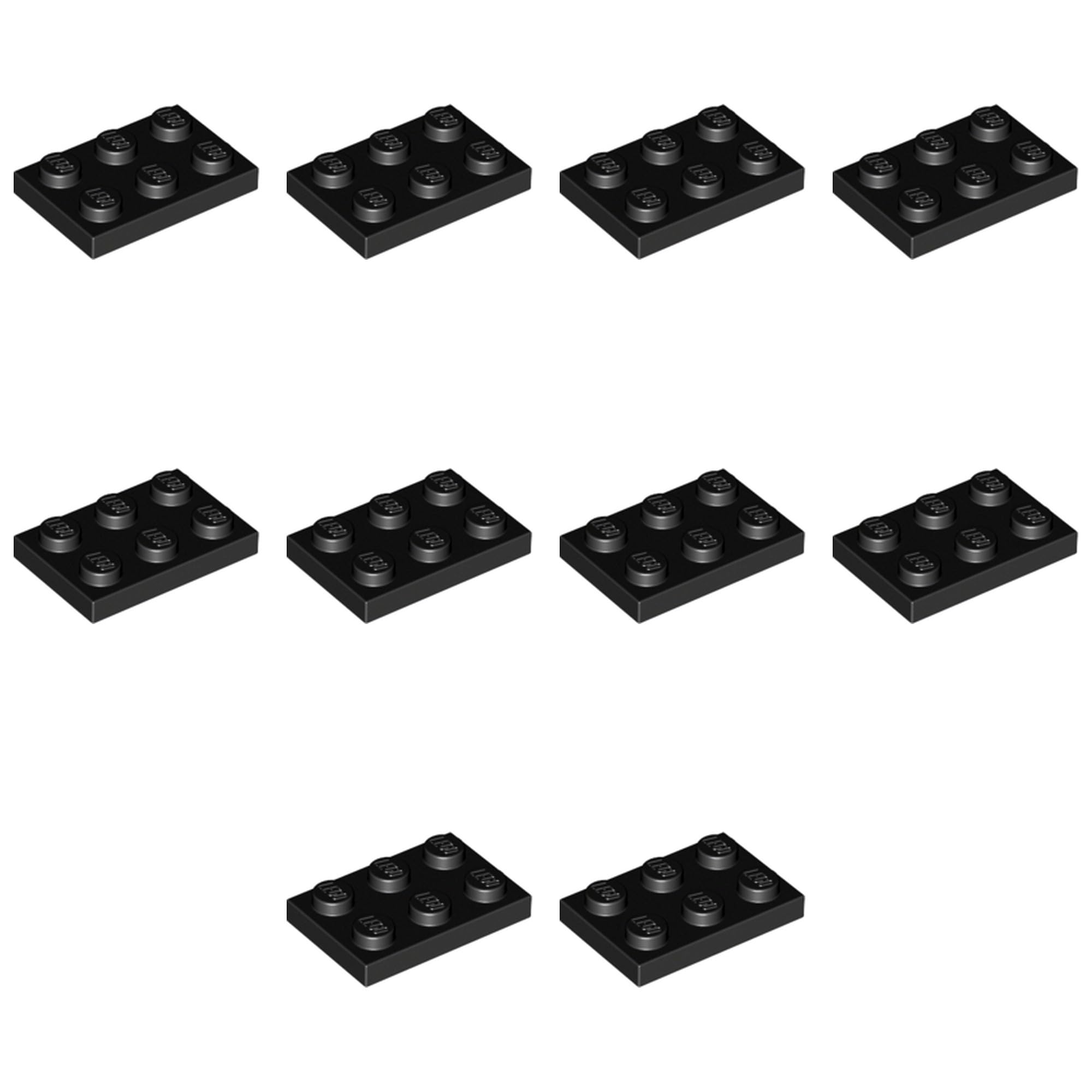 LEGO Brick Plate 2 x 3, Part 3021 (Black, 10, Bricks) โ image 1