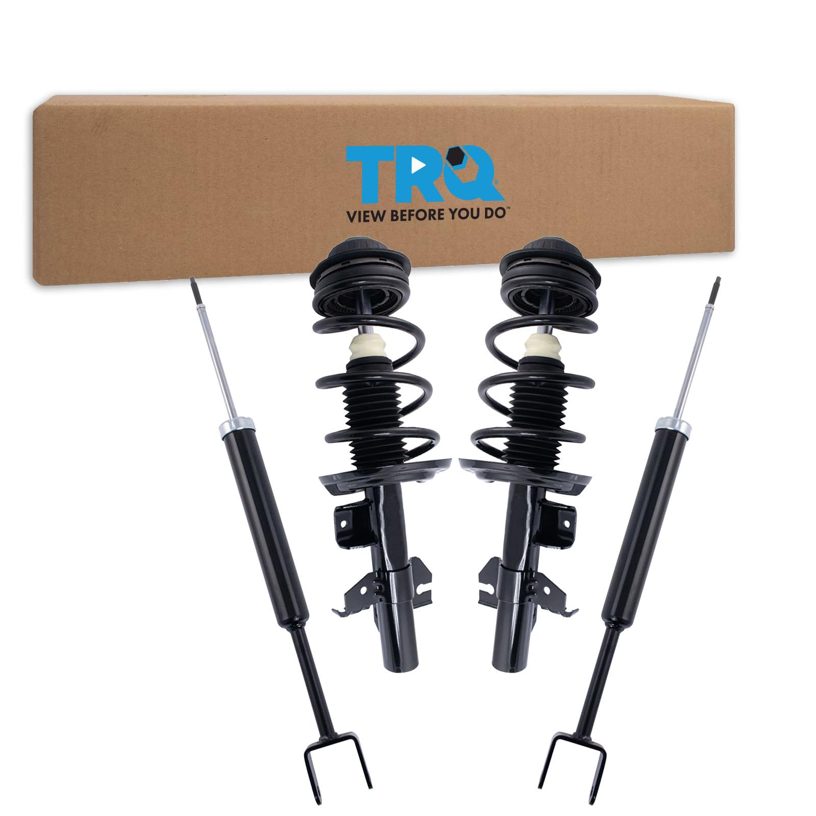 TRQ Front and Rear Strut &amp; Coil Spring Assembly Set Driver &amp; Passenger Sides Compatible with 13-16 Dodge Dart