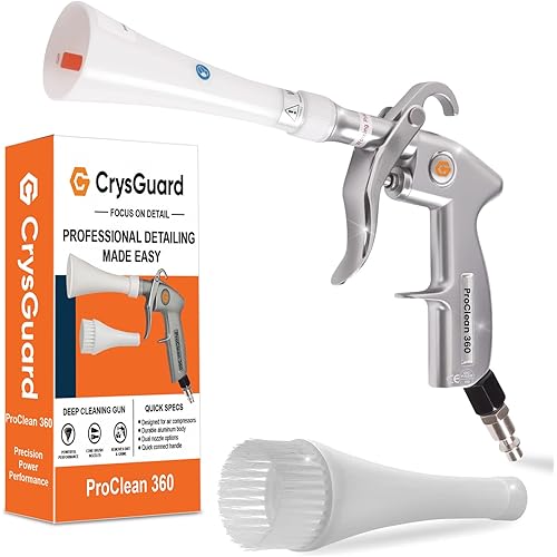 ProClean 360 Tornado Car Cleaning Gun – High Pressure Air Blow & Detailing Tool with Rotating Nozzle, Upholstery & Carpet Cleaner, Auto Detailing Blow Gun for Seats, Vents, Engines, Home Use