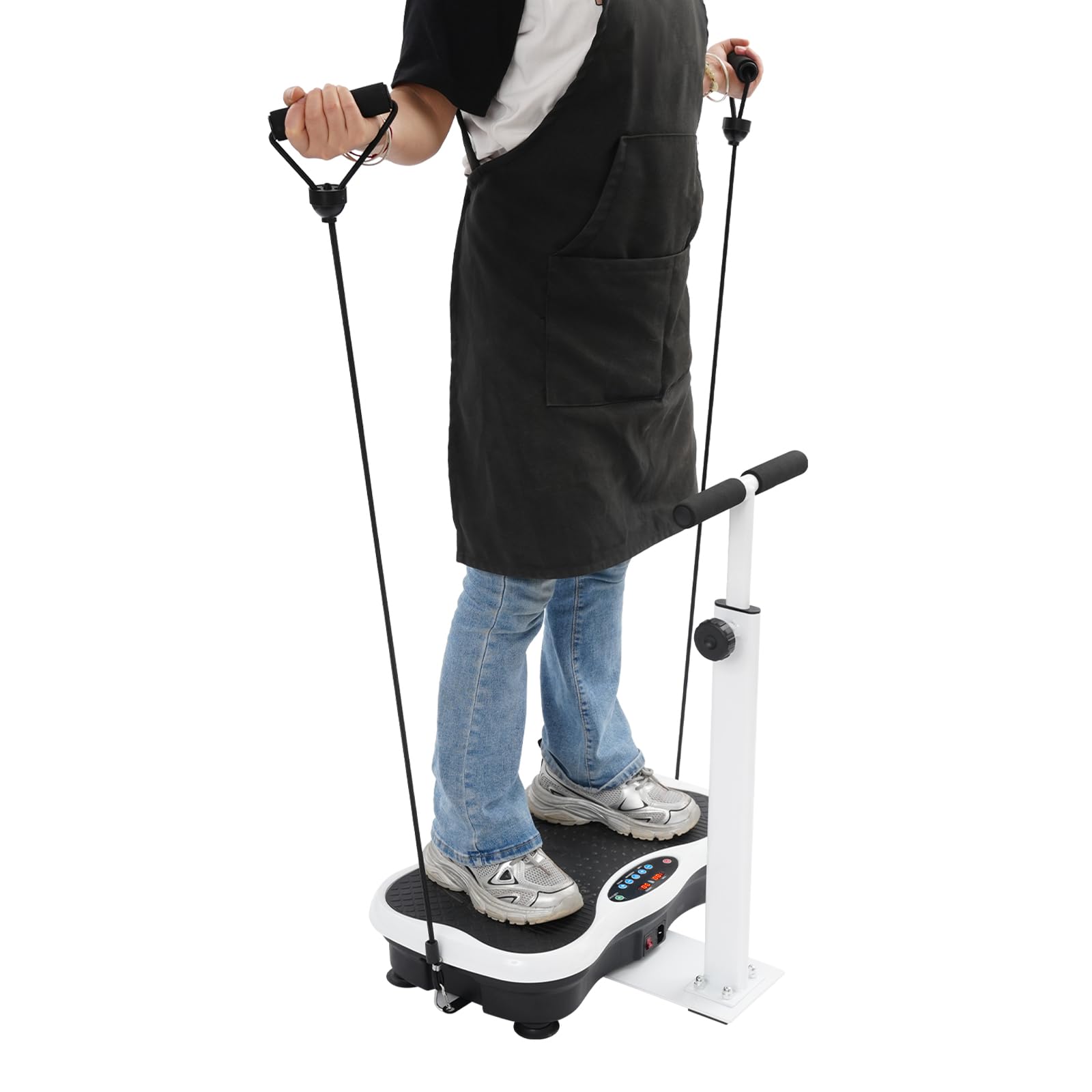 Fitness - Plataforma vibratoria con mango y 10 programas, pantalla LED