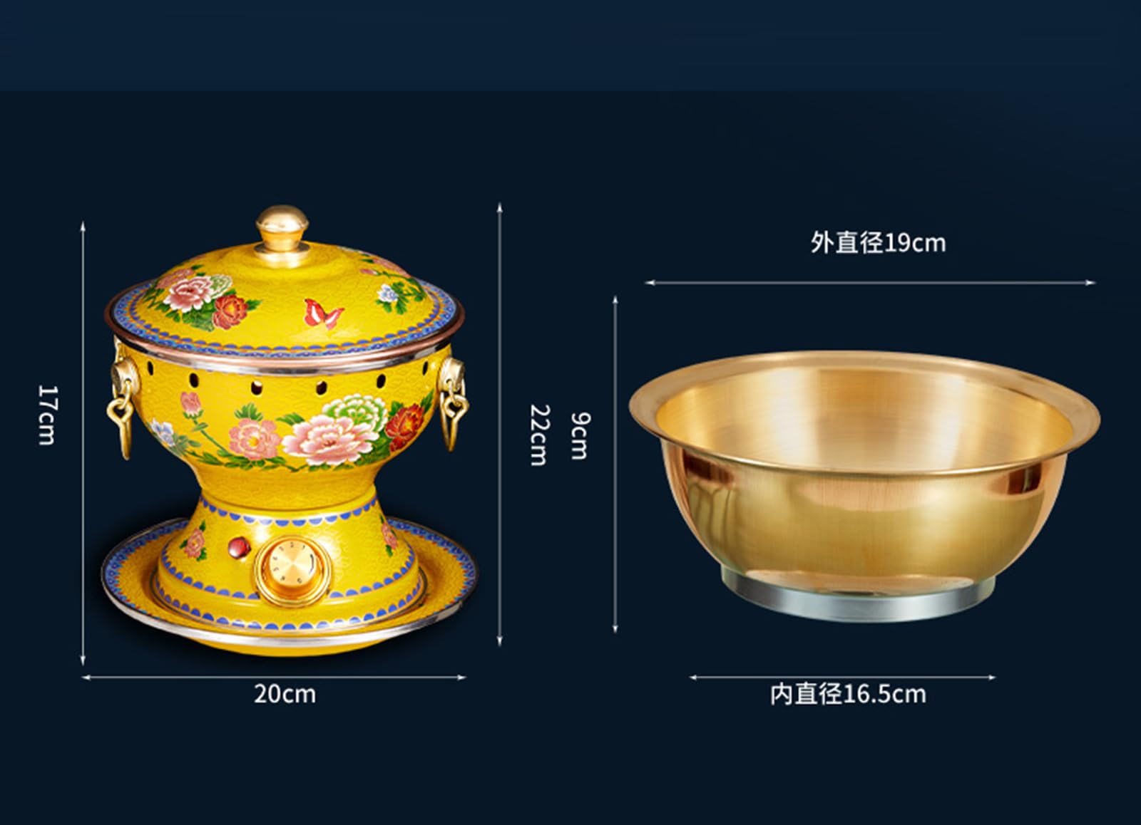 Garnek Emaliowany Cloisonne, Garnek Bufetowy Do Zupy, Miedziany Garnek Jednoosobowy, Solidny, Domowy Garnek Shabu, Stary Garnek Pekiński, U, L