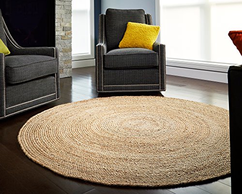 Anji Mountain Round Kerala Jute Area Rug #TOP21
