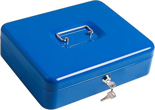 Kasten Caja de efectivo con bandeja de dinero y cerradura de llave, organizador de dinero para efectivo, 7.87 x 6.30 x 3.54 pulgadas, pequeño negro