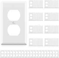 Vista 17 de ELEGRP Cubiertas de Tomacorrientes Dúplex, Placas de Pared de Tamaño Estándar de 1-Gang, Cubiertas de Placas Frontales de Doble Tomacorriente