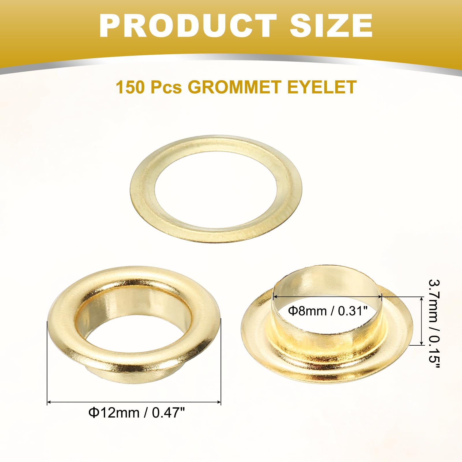 PATIKIL 8mm/5/16" Metal Eyelets - Image 2