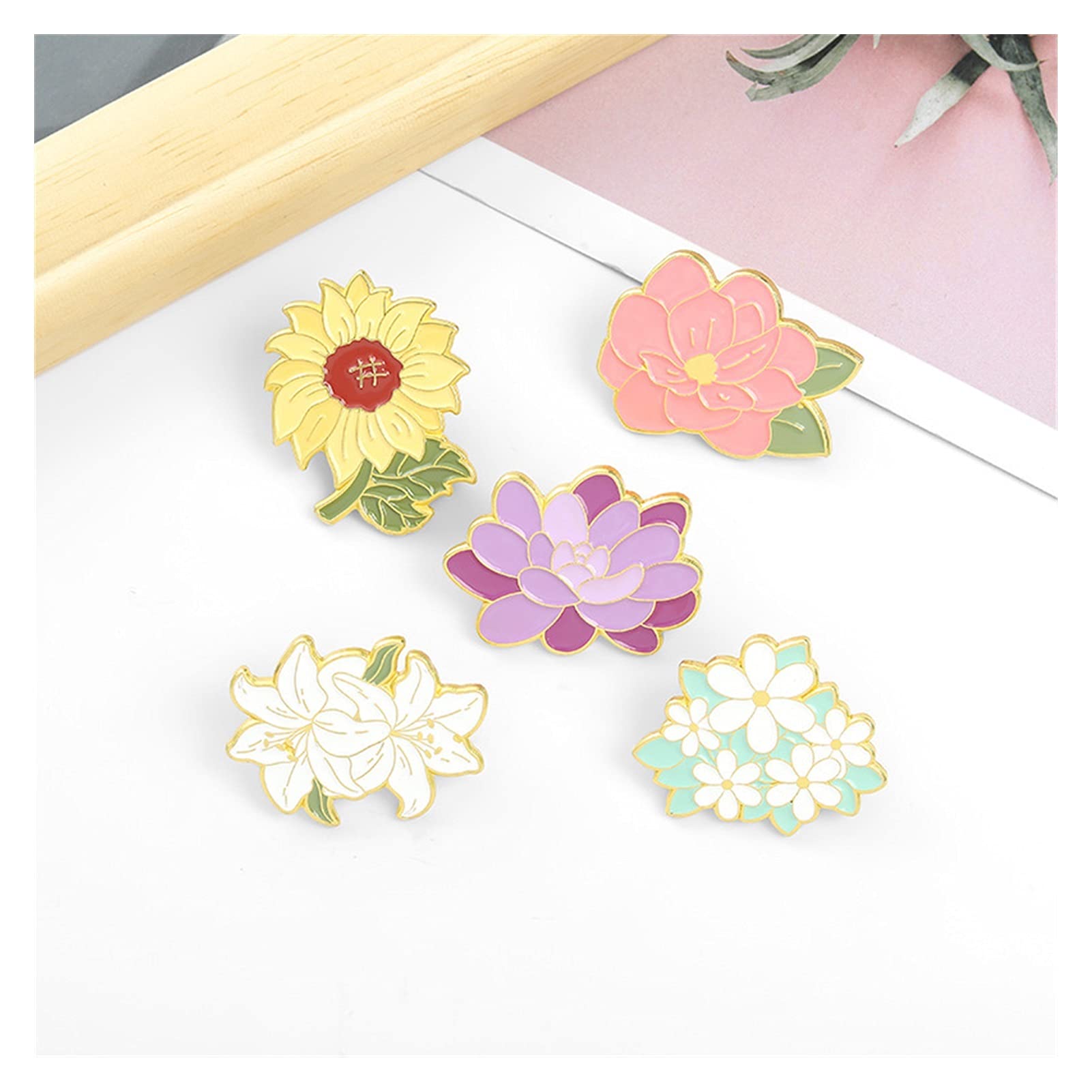 Spilla Smalto Fiori Spilla Smalto Bottone in Metallo Zaino Fai da Te Distintivo stami Corpetto Gioielli di Moda per Donna Amico