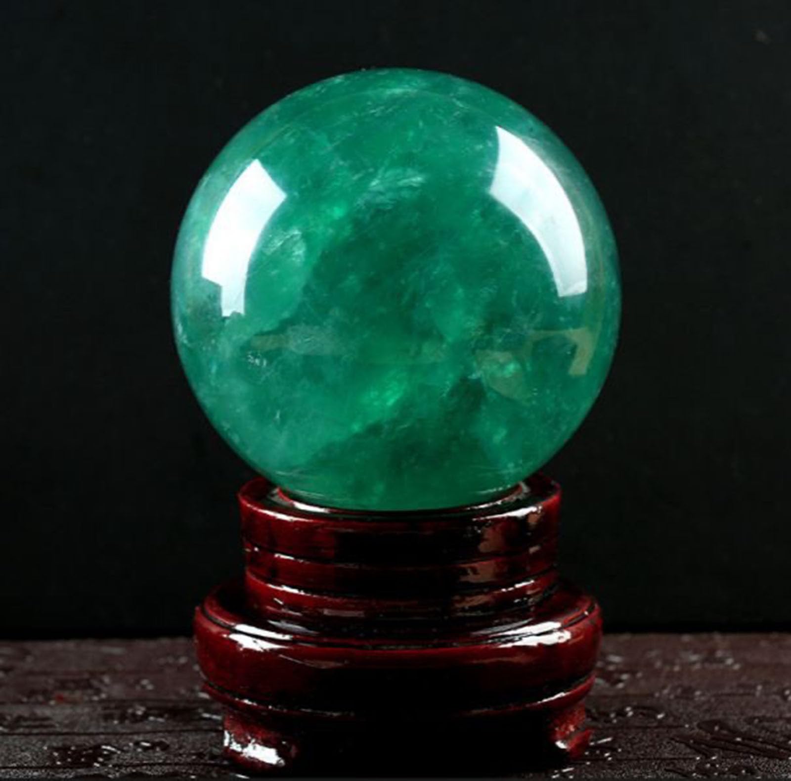 Kristallkugel, 3,9", natürliche dekorative Kugel mit Ständer, Feng Shui Stein Edelsteinkugel Meditation Hexerei(3.9"(10cm))