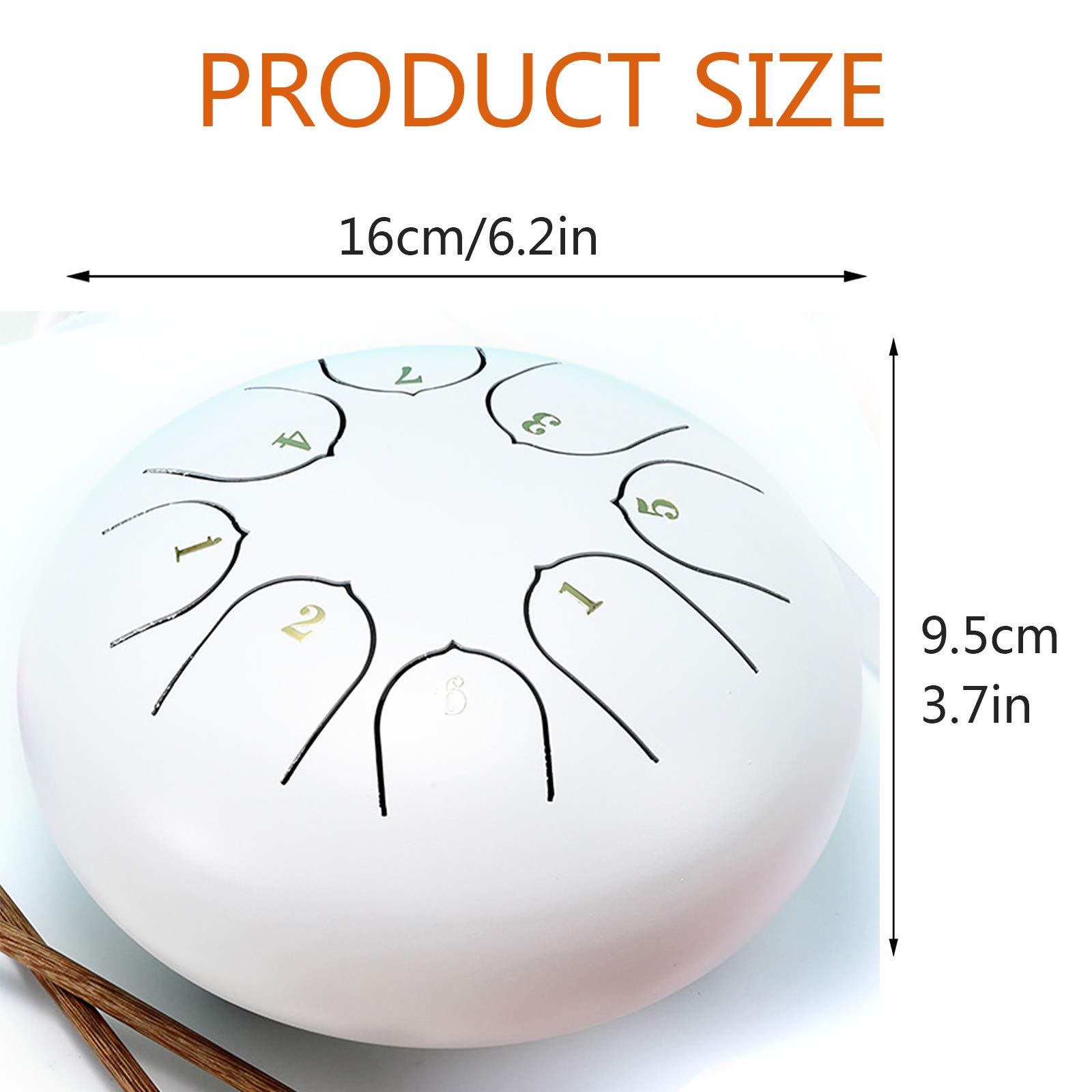 Generic Steel Drum für Kinder Erwachsene, Schlaginstrument 8 Noten 6 Zoll Handpan Drum mit Schlägeltasche Musikbuch für Anfänger, für Mind Healing Yoga,Rot