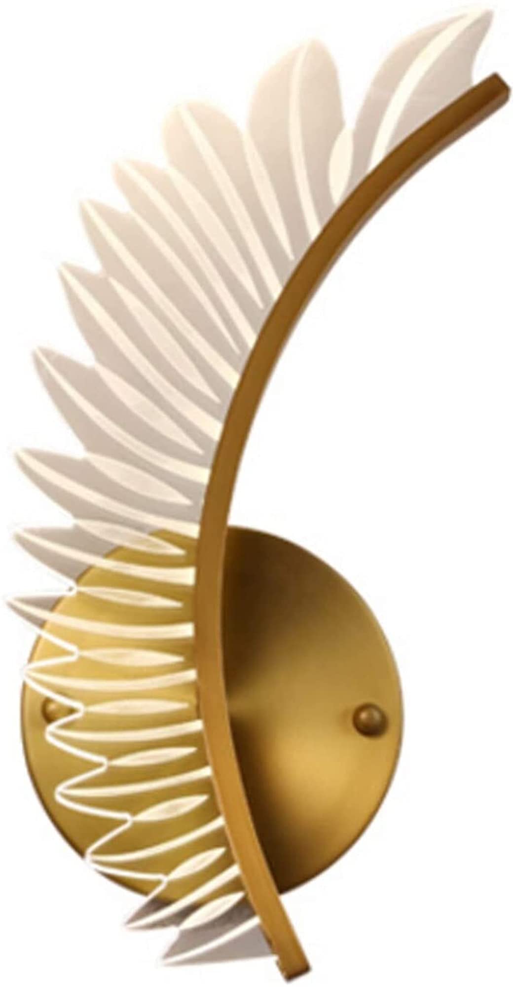 Feather Brass Wall Light, Acrylic Lampshade, 8W LED Wall Lamp, Indoor Wall Lighting, Wall Sconce, Bedroom Bedside Lamp, Living Room, Hallway (Color : Left)