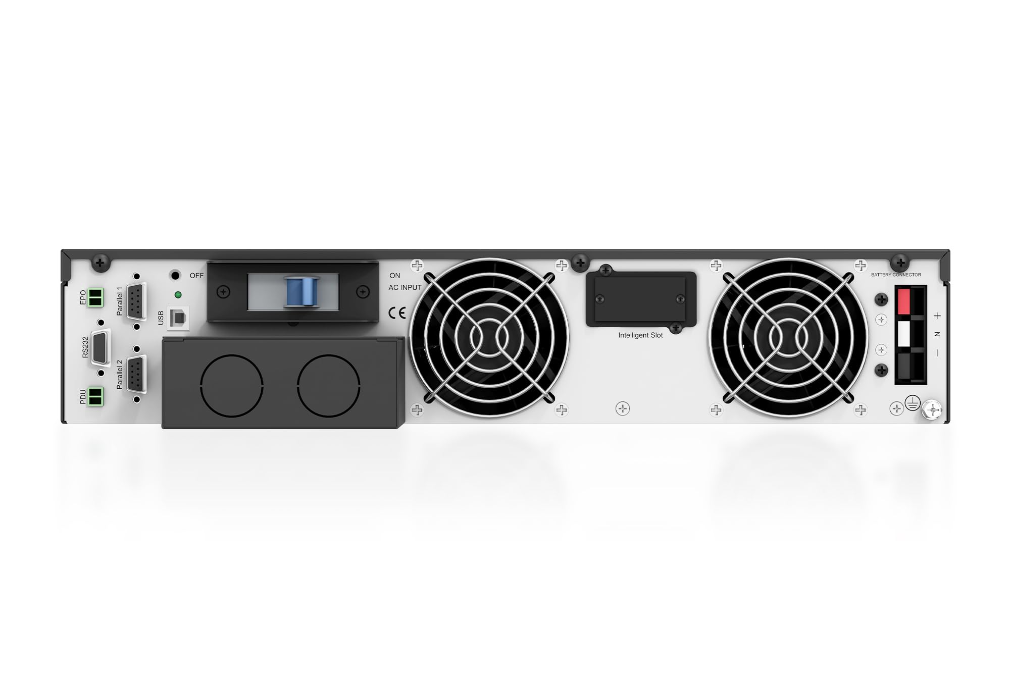 DIGITUS Online USV-System – 10 kVA 10 kW – Ohne Batterie – 19 Zoll 2HE | Unterbrechungsfreie Stromversorgung – Externe Batterie DN-170108 – UPS-Software – USB, RS232, RJ45 Anschlüsse