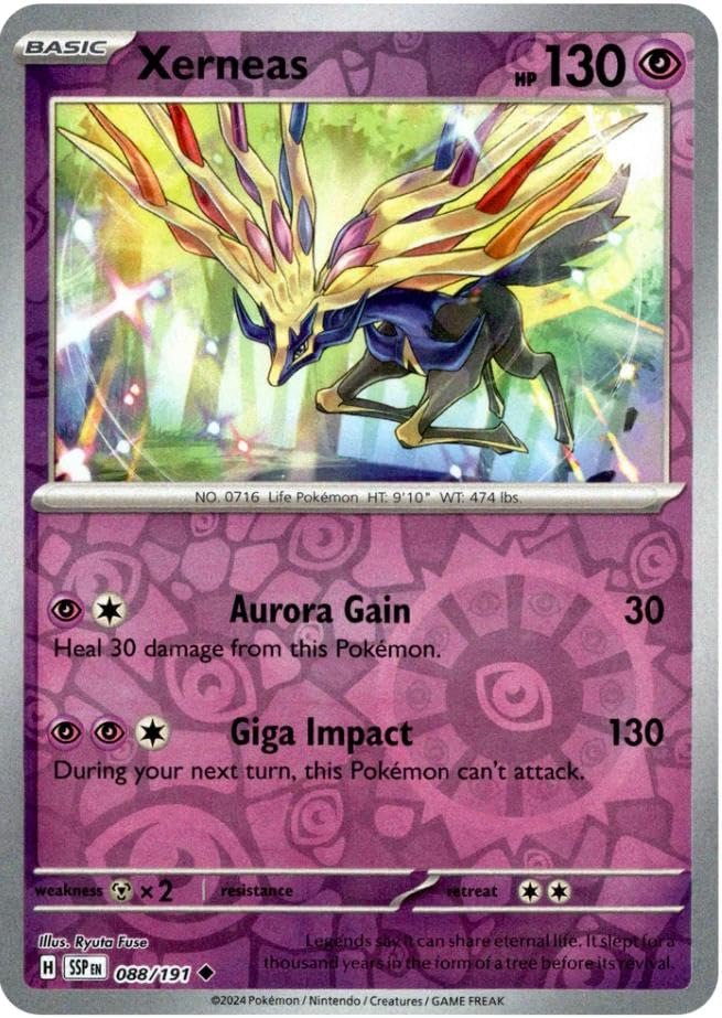 Pokemon - Xerneas 088 191 Surging Sparks Reverse Foil Single Card