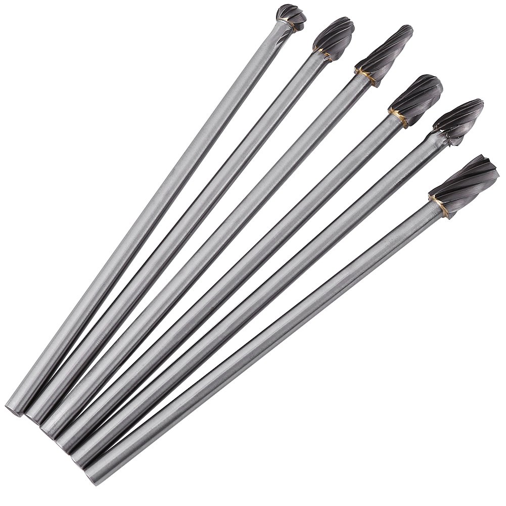 Walfront 6pz 6mm Set di Frese in Acciaio al Carburo di Tungsteno Rotante Lime Testa di Taglio Utensi per la Lavorazione del Legno di Perforazione Intaglio Incisione 10mm
