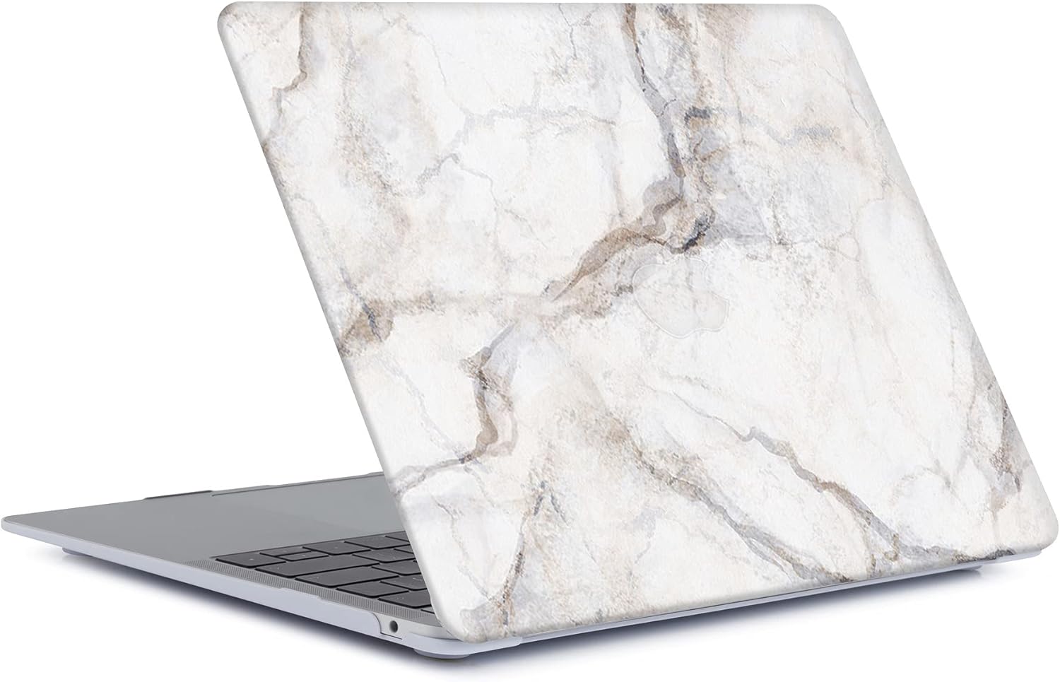 Laptop Case Compatible with New MacBook Air 13.6 inch Case 2022 M2 Chip Model A2681, 3D Color Printing Matte Plastic Hard Shell Case Cover - White Marble