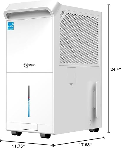 Miniatura 9 de Deshumidificador Energy Star 2024 de 5,000 pies cuadrados más eficiente, compresor Vellgoo Max de 120 pintasD para sótano con manguera de drenaje,
