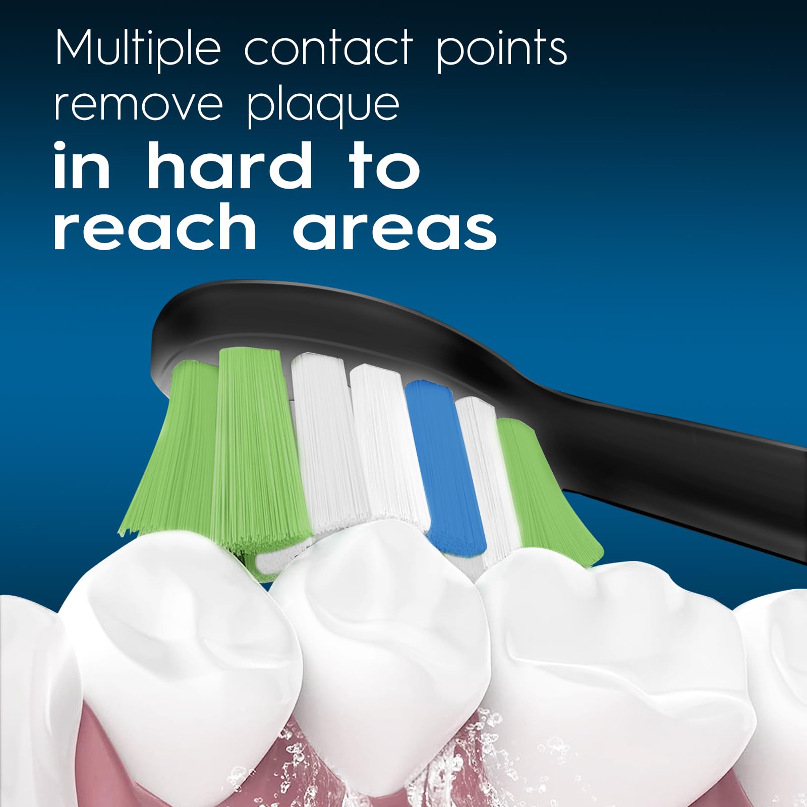 Cabezales de cepillo de repuesto compatibles con Philips Sonicare ProtectiveClean 6100, 5100, 4100, cepillo de dientes eléctrico W para Sonicare 6062/95, negro, 12 unidades