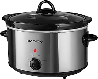 SDA1364 Stainless Steel Slow Cooker | 3.5L Capacity Stoneware Pot | Easy to Clean | Dishwasher Safe Pot & Lid | 3 Different Heat Settings | Usage-160W Power, Steel, Silver