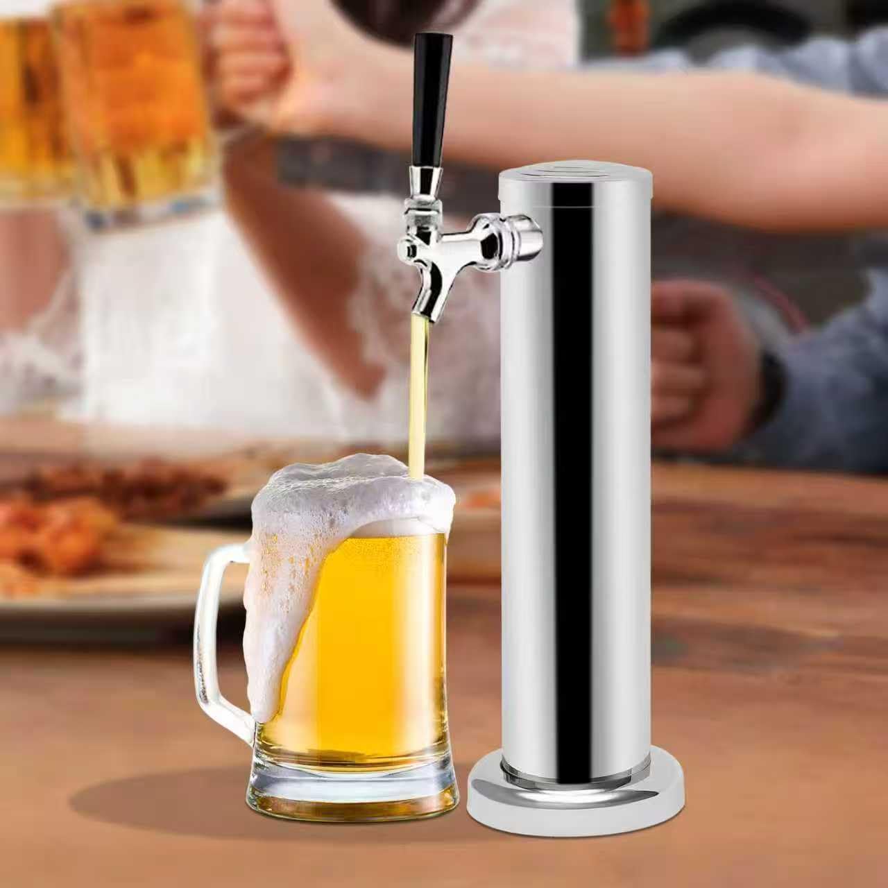Bierspender Bierturm, Kegerator Turm Kit, Einzelzapfhahn Bierumrüstsatz, Bier Turm Zapfanlage mit Bierzapfhahn, Bier Umrüstsatz aus Edelstahl, 1.5m Schlauchlänge, für Bars Hause Hotels Restaurants