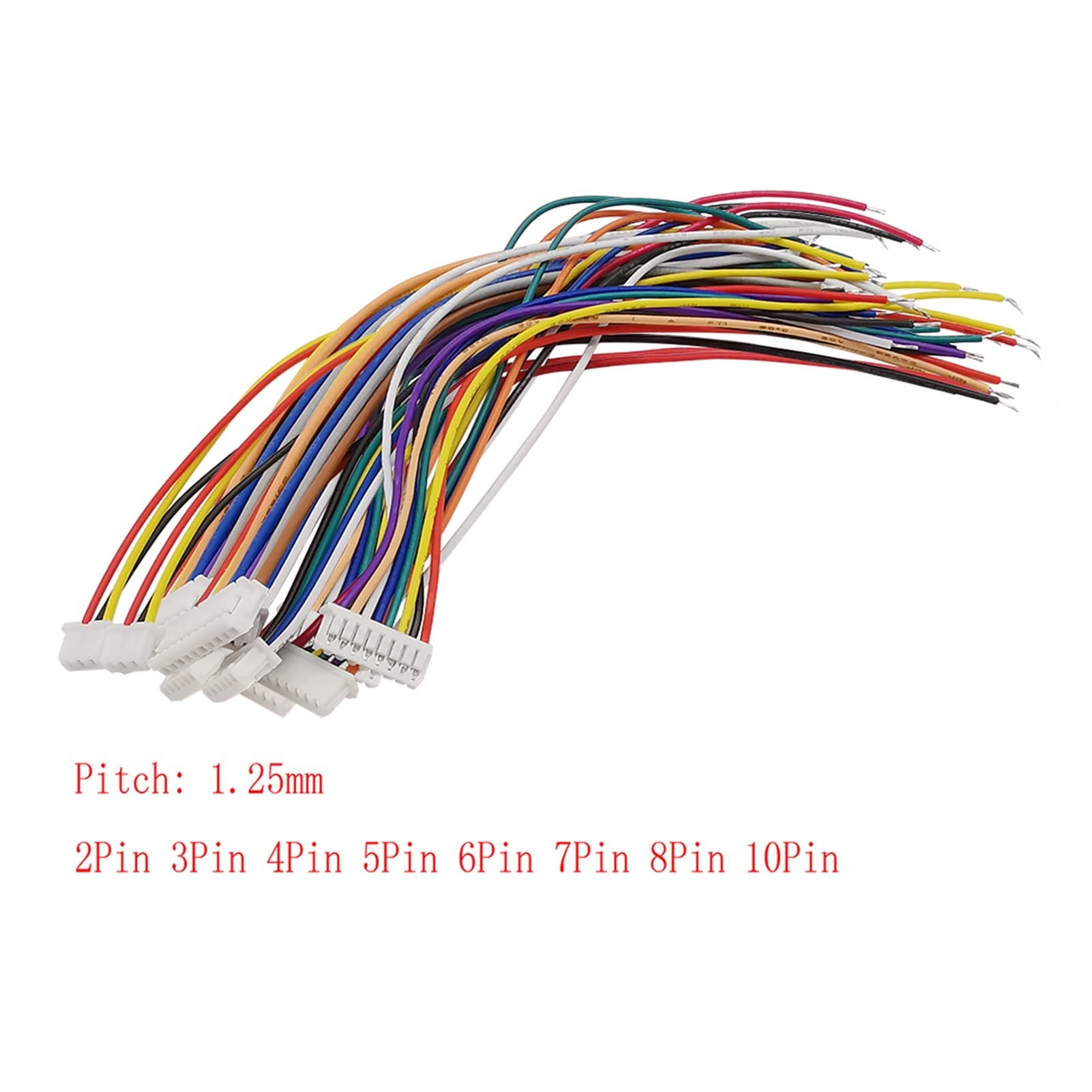 Adapter złącza drutu. Długość 1. 0cm JST PH 1.2 Złącze kabla 5mm. JST 1.2. 5mm boisko 2/3/4/5/6/7/8/10-pinowe pojedynczy głowicy elektroniczny złącze 100 sztuk (Size : 6p)