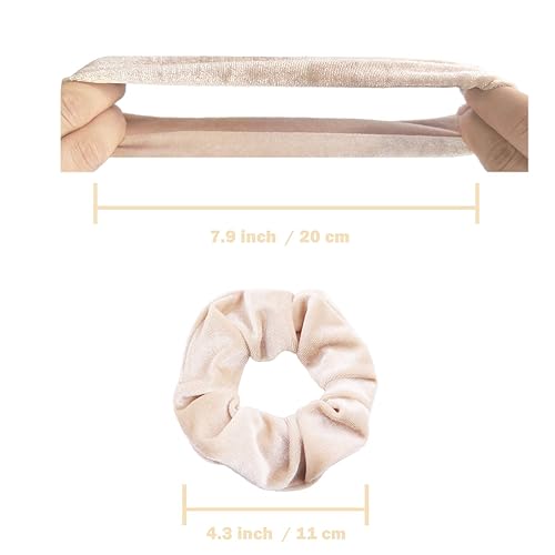 Miniatura 3 de IVARYSS Coleteros para mujer, 12 piezas de coleteros de terciopelo para cabello, colores oscuros, bandas elásticas y gruesas para el cabello,