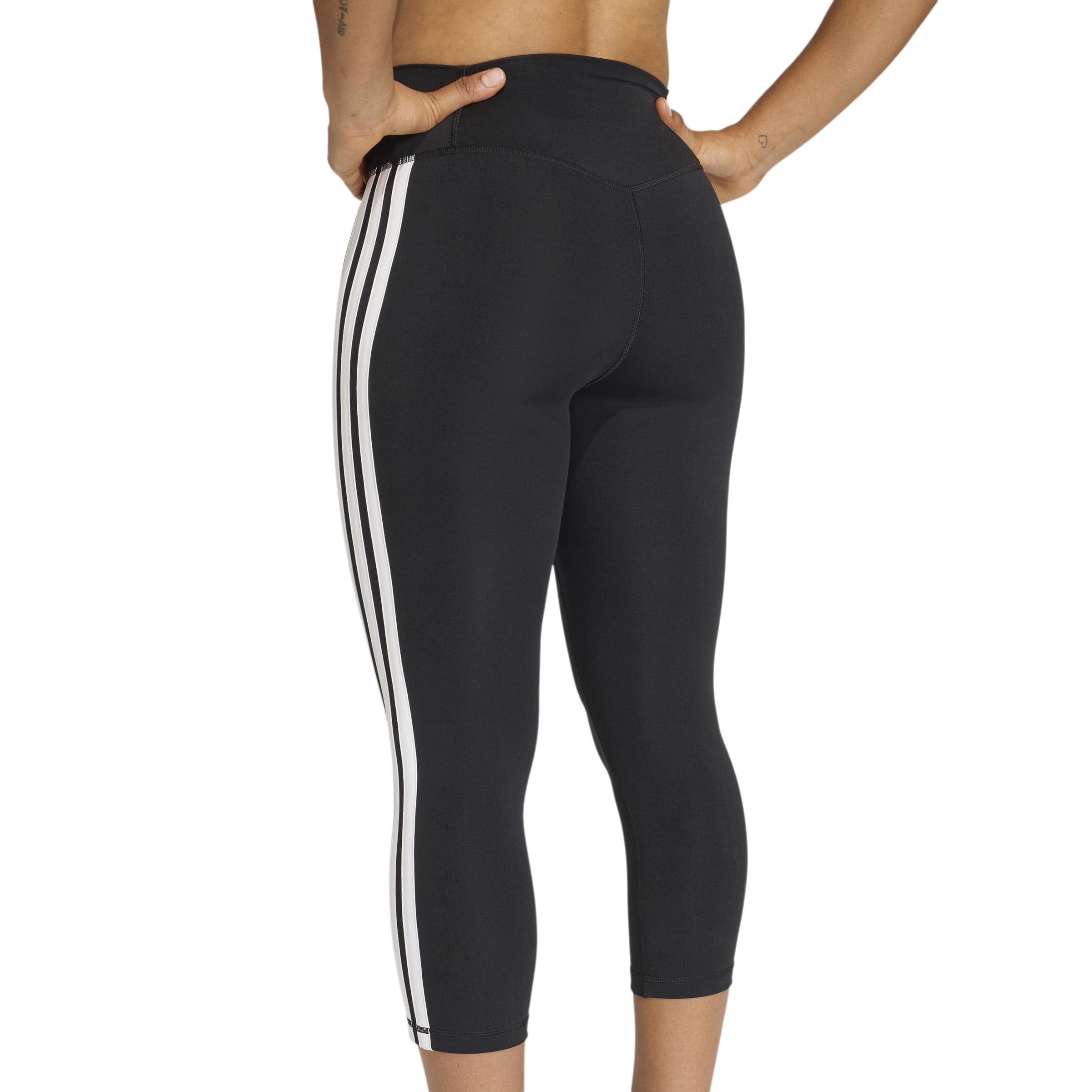 adidas Women's Mallas de Entrenamiento 3/4 Optime Essentials 3 Stripes