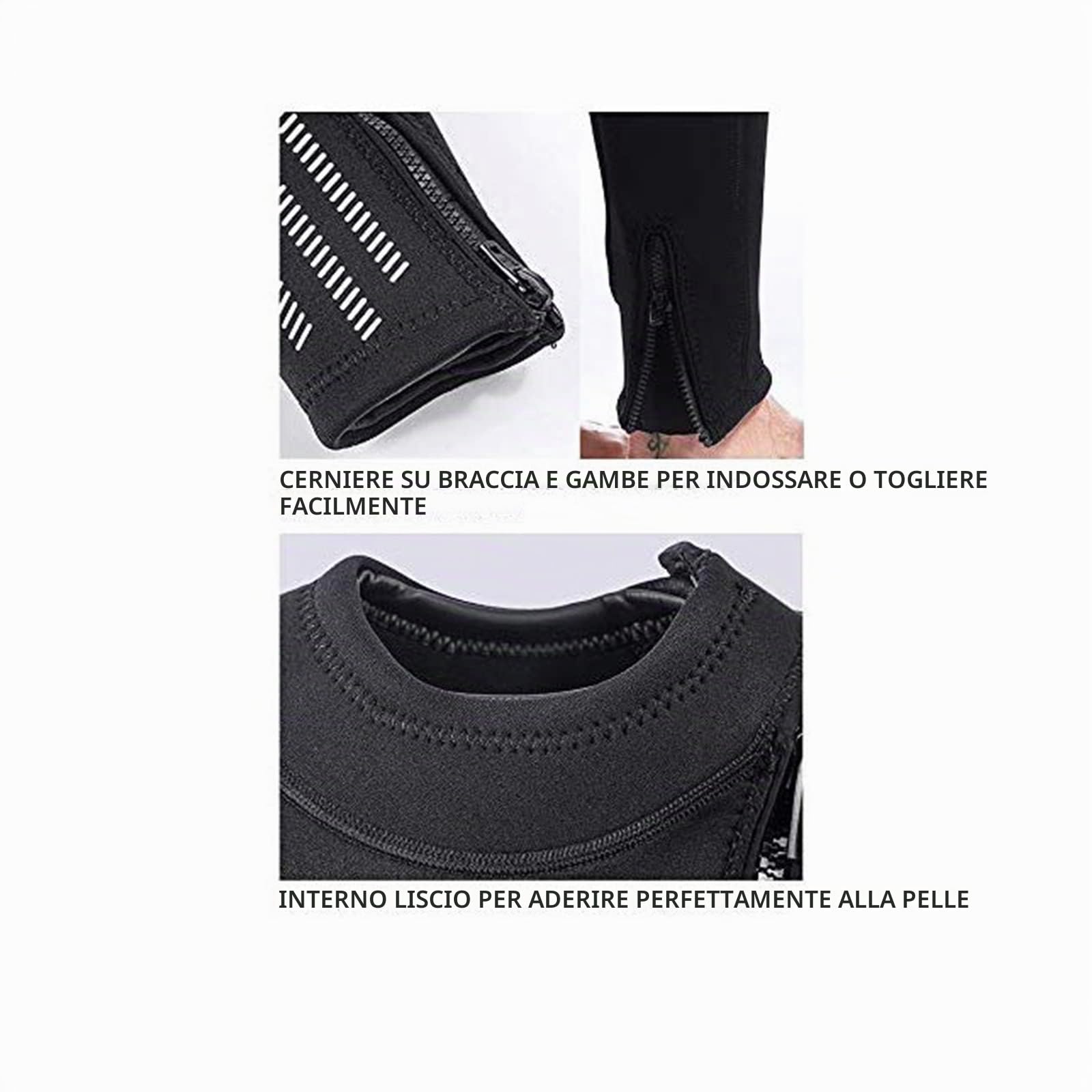 ZCCO - Muta in neoprene ultra elasticizzata, 3 mm, con zip frontale, per immersioni, nuoto, surf