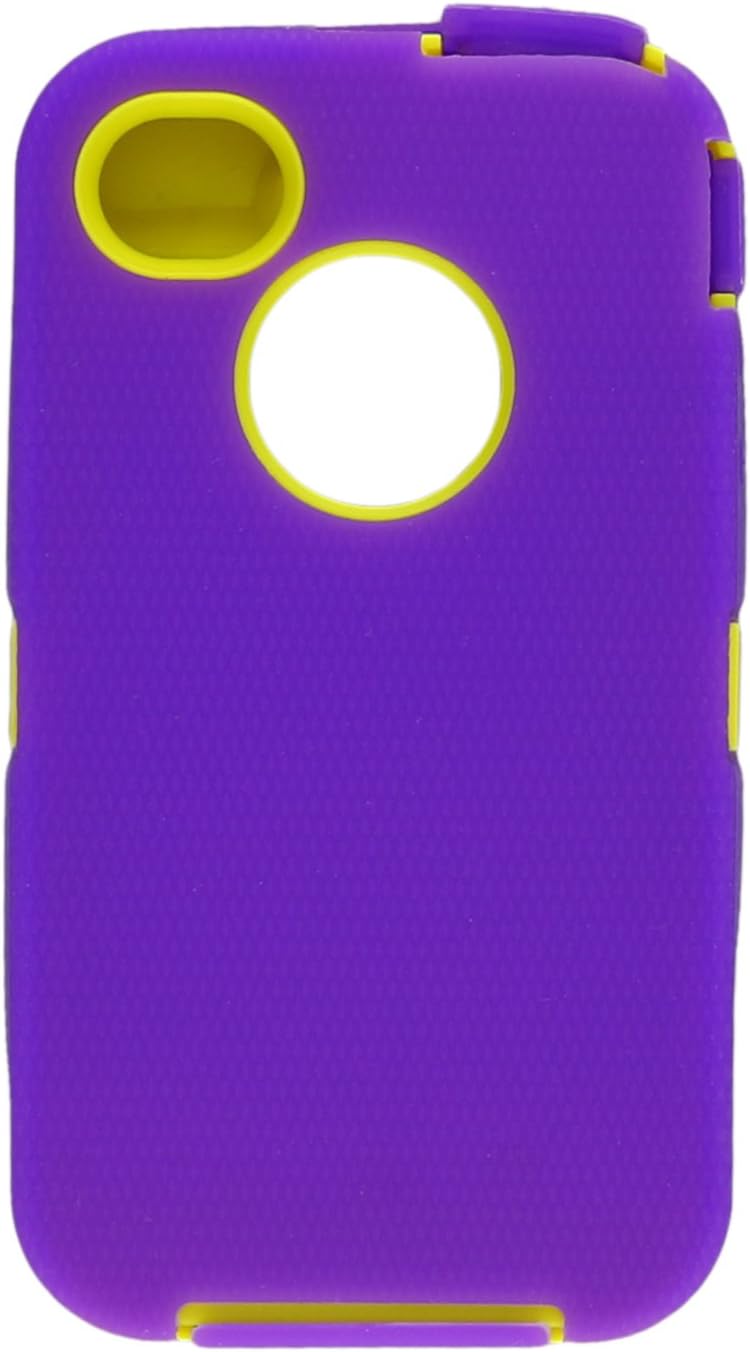 Body Armor Defender Case for iPhone 4/4S - Purple and Yellow