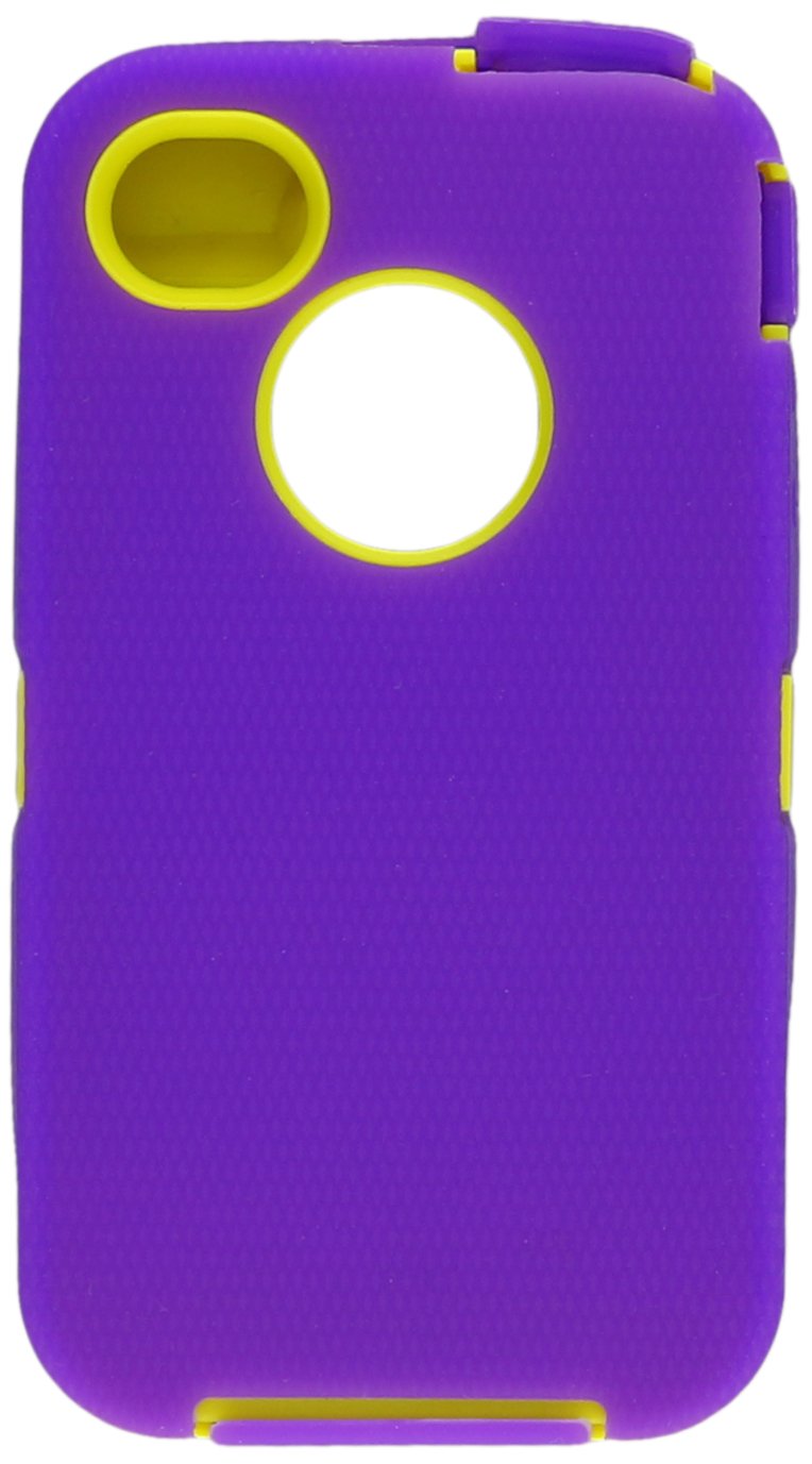 Body Armor Defender Case for iPhone 4/4S - Purple and Yellow