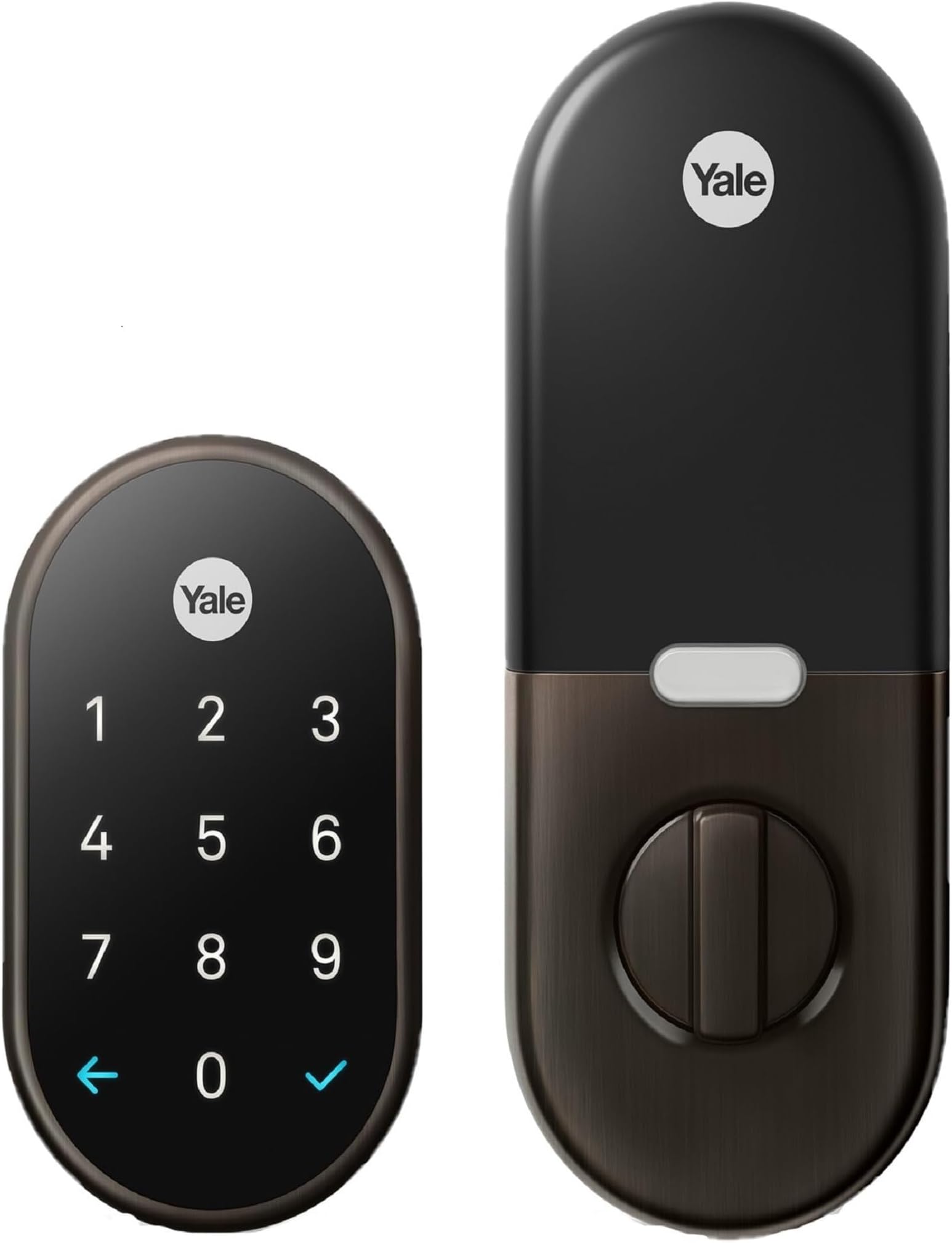 Nest x Yale Lock - Tamper-Proof Smart Lock for Keyless Entry - Keypad Deadbolt Lock for Front Door - Oil Rubbed Bronze