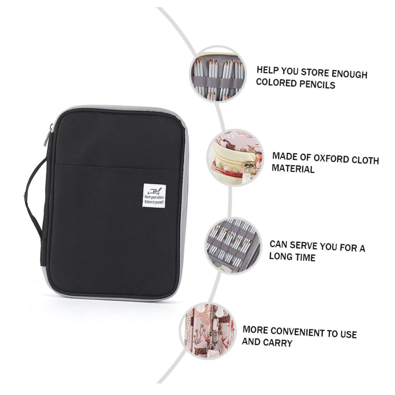 SHINEOFI Estuche para Lápices De Dibujo Bolsa De Papelería De Alta Capacidad Estuche para Papelería Soporte para Bolsa para Guardar Bolígrafos para Escolar y Artístico