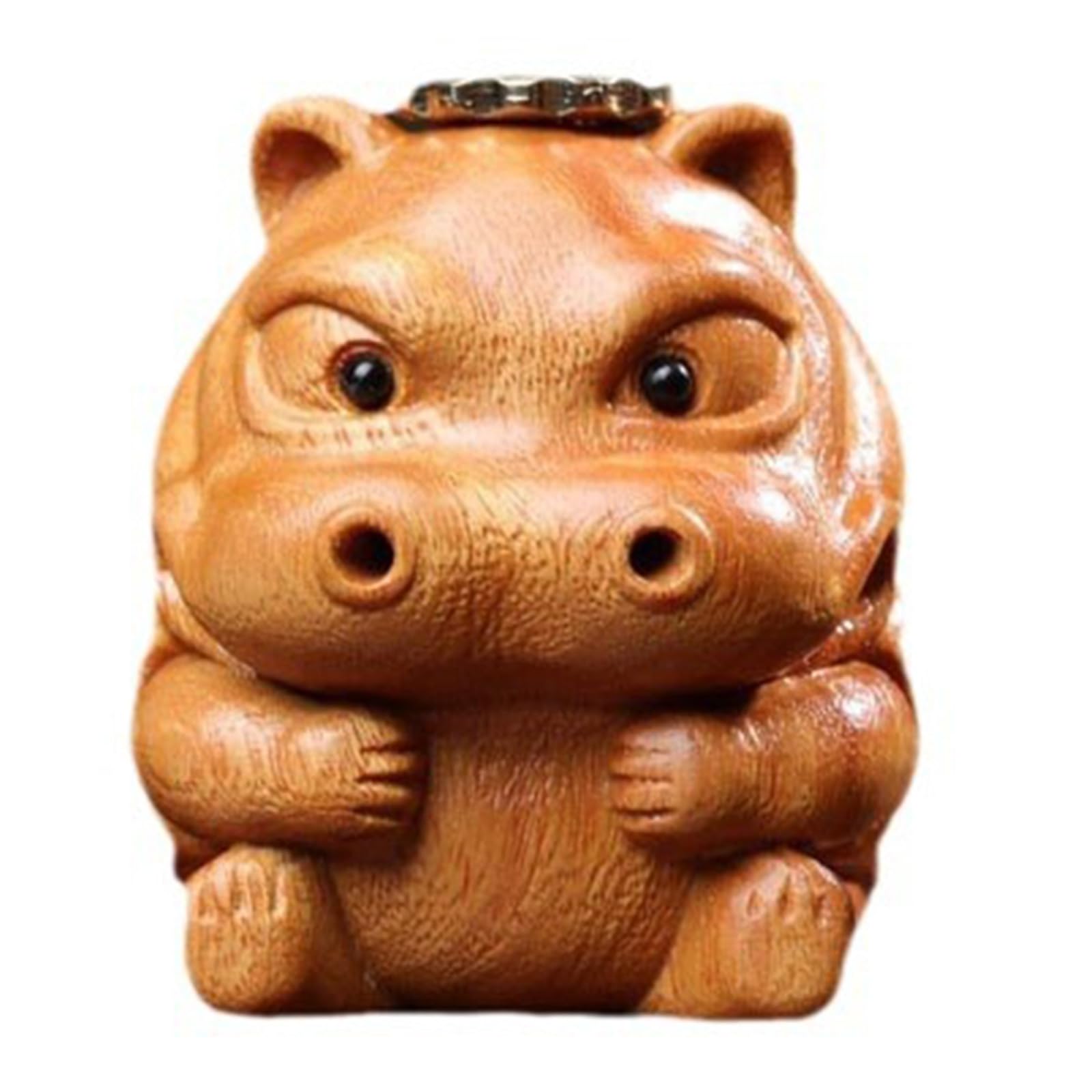 Nucelit Handcarved Cow Hippo Statue Cone Backflow Incenses Burners Buddhist Wood Censers Incenses Holder Home and Decors Holder