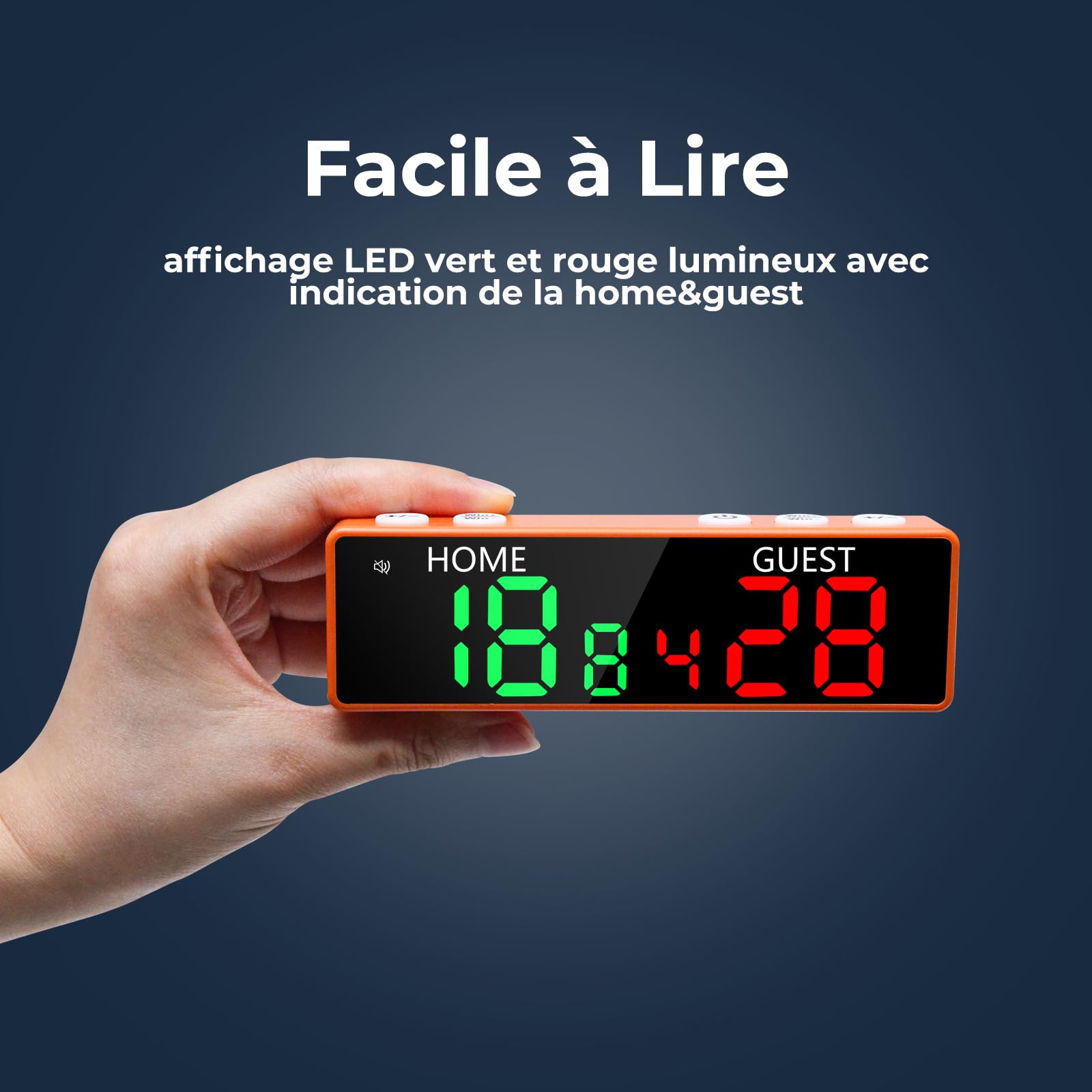 Mini Digital Scoreboard - Tableau de Bord Portable pour Les Jeux, Tableau de Bord électronique par Batterie avec Buzzer, 6 Digits Tableau de Bord pour Ping Pong/Cornhole/Basketball/Volleyball