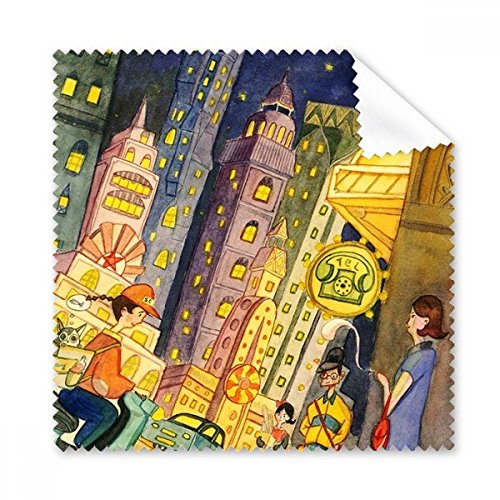 Cadeau chiffon de nettoyage écran et lunettes tissu illustré chat aquarelle 5pcs