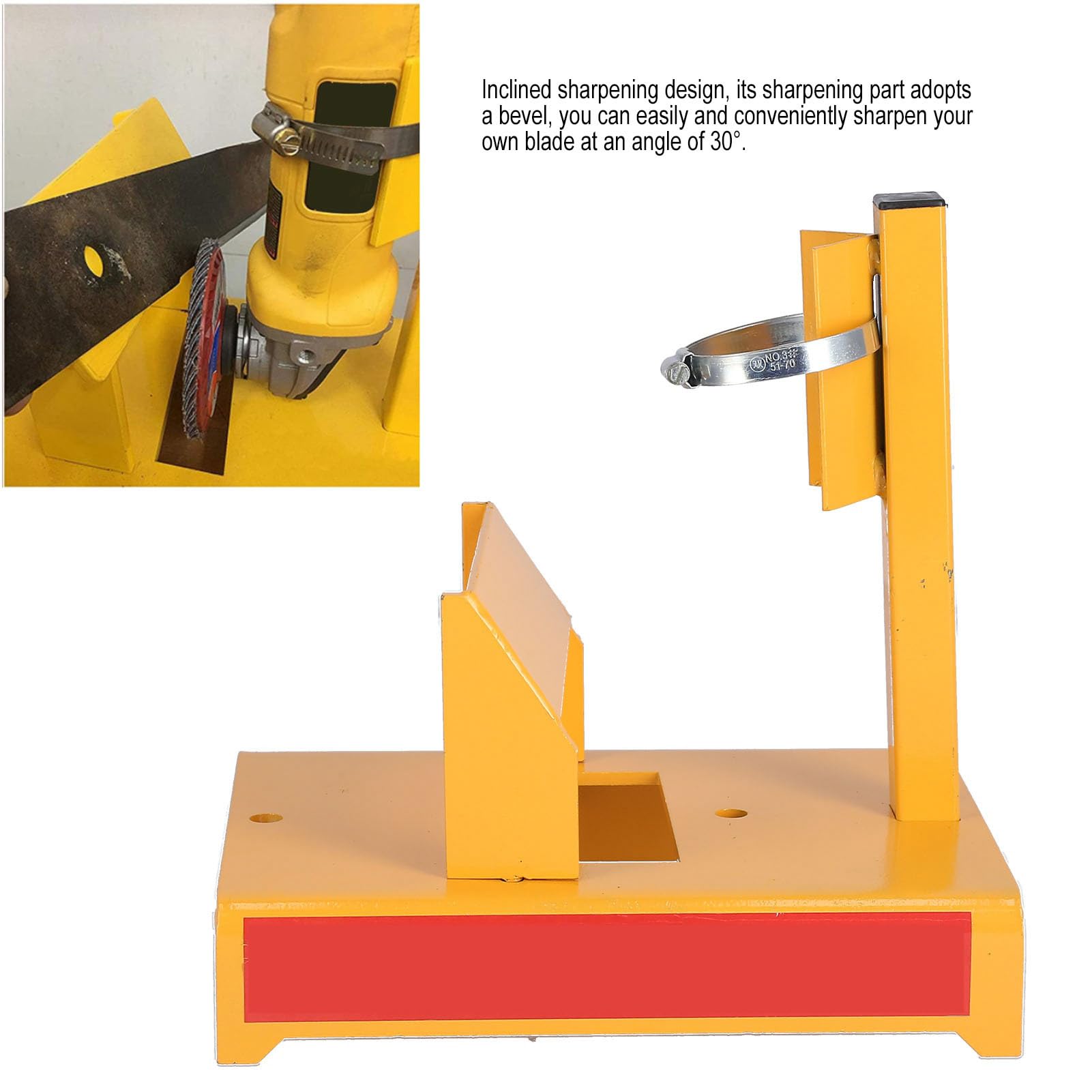 Afilador de Cuchillas para cortacésped con Anillo Ajustable de 30°, Desmontable y Duradero.