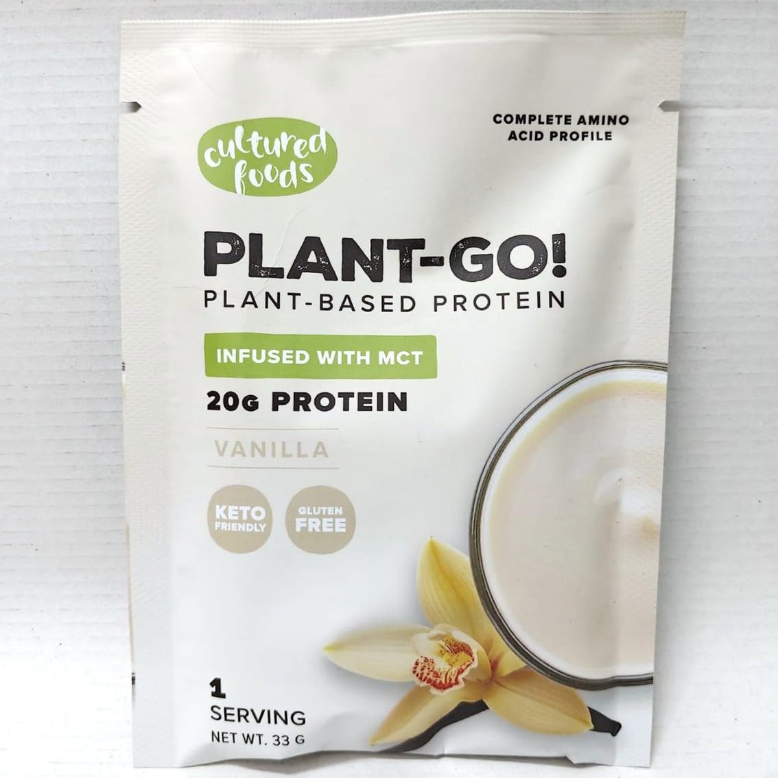 Proteinpulver Vegan - 3 Komponenten Erbsen- Sonnenblumen- und Hanfprotein - mit MCT Öl und Stevia - Muskelaufbau und Regeneration - 20 Portionen - PLANT-GO! Va­nil­le