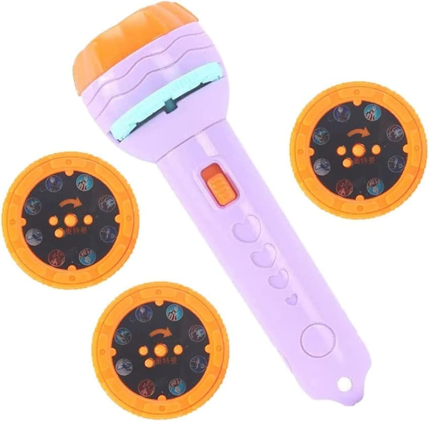 SHINETOY Light Toys for Kids - Projector for Kids, Sleeping Story Toys for Toddlers, Educational Learning, Torch Baby Projector [Projection Flashlight 3 Reels 24 Pattern-Space,Animal &Foods]