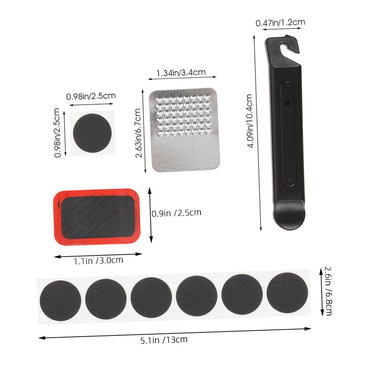 LIOOBO 1Set Bicycle Tire Repair Patch Kit Adhesive Bike Patch with File Lightweight Portable for Puncture Repair Safe Reliable for All Bikes