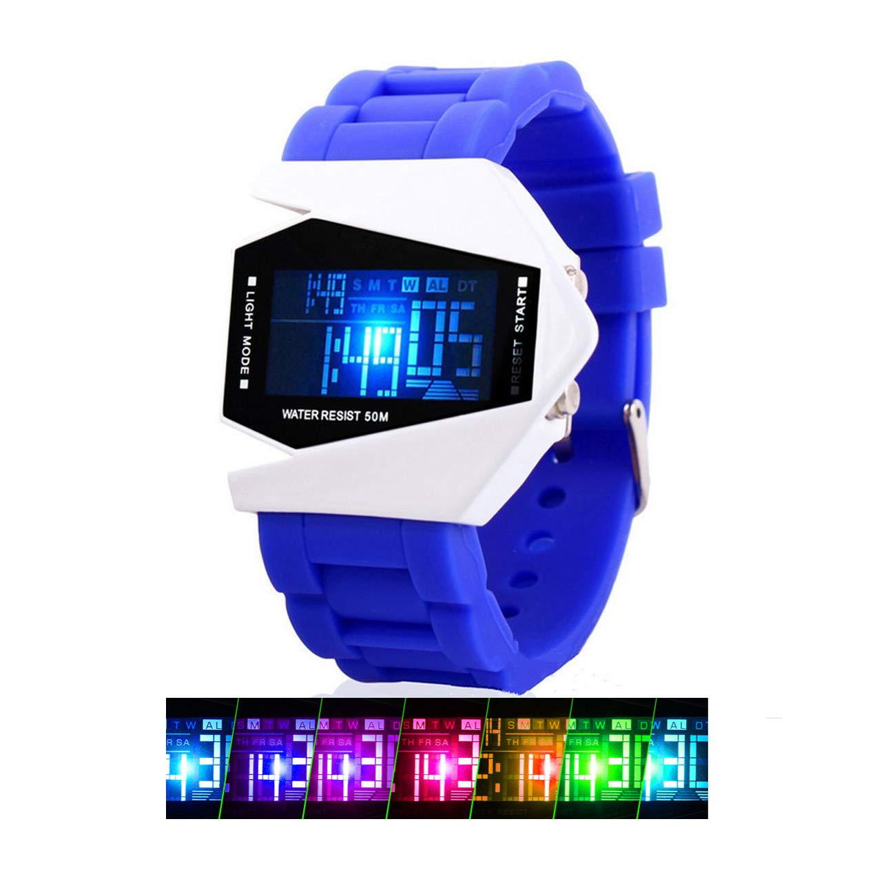 Angel DecorKids Digital Sport Watch Warcraft Fighter Multi Function LED 50M Outdoor Waterproof Electronic Analog Quartz Silicone Wrist Watches for Kids Toddler Boys Girls Children