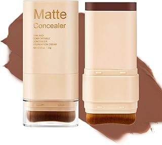 Foundation Stick, 2 in 1 Dual-Ended Eraser Contour Stick with Brush, Tinted Moisturizer, Skin Tint, Face Foundation, Radiant & Dewy Finish for Face Makeup, Sheer to Medium Coverage (＃7)
